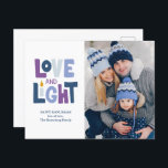 "Liebe und Licht" Happy Hanukkah Foto Ferienkarte Feiertagspostkarte<br><div class="desc">"Liebe und Licht" Happy Hanukkah Foto Holiday Design.</div>