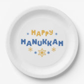 Liebe und Licht "Happy Hanukkah" Pappteller (Vorderseite)
