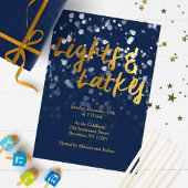 Liebe und Licht | Imitate Foil Bokeh Hanukkah Aben Einladung