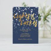 Liebe und Licht | Imitate Foil Bokeh Hanukkah Aben Einladung (Stehend Vorderseite)