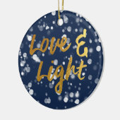 Liebe und Licht | Imitate Foil Lovely Bokeh Hanukk Keramik Ornament (Links)
