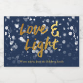 Liebe und Licht | Imitate Foil Lovely Bokeh Hanukk Lebensmitteletikett (Einzelnes Label)