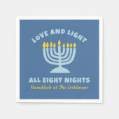 "Liebe und Licht" Jüdische acht Nächte in Hanukkah Serviette (Vorderseite)