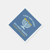 "Liebe und Licht" Jüdische acht Nächte in Hanukkah Serviette (Ecke)