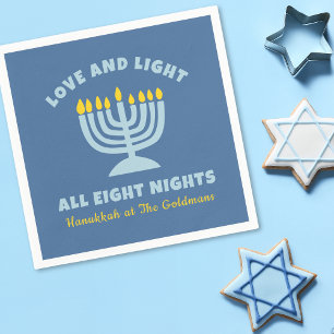 "Liebe und Licht" Jüdische acht Nächte in Hanukkah Serviette