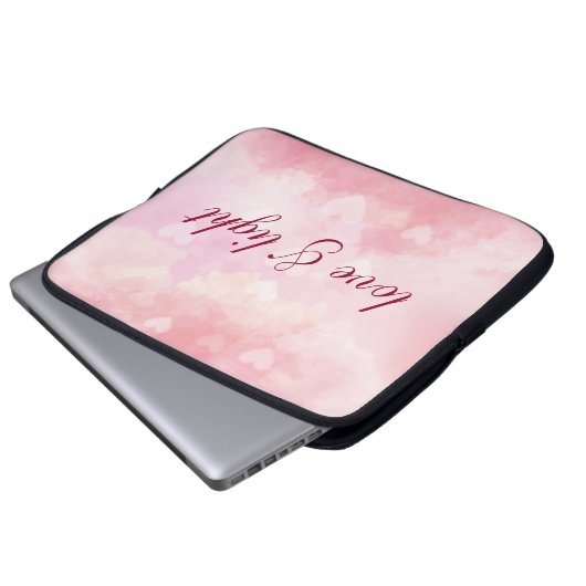 Liebe und Licht Laptopschutzhülle (Vorne Knopf)