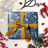 Liebe und Licht | Love Navy Blue Bokeh Hanukkah Geschenkpapier