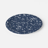 Liebe und Licht | Love Navy Blue Bokeh Hanukkah Pappteller (Schrägansicht)