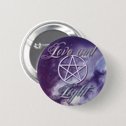 Liebe und Licht mit Pentagramm Button (Vorne & Hinten)