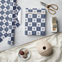 Liebe und Licht | Modern Hanukkah Menorah Geschenkpapier