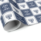 Liebe und Licht | Modern Hanukkah Menorah Geschenkpapier (Rolleneckpunkt)