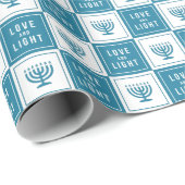 Liebe und Licht | Modern Hanukkah Menorah Geschenkpapier (Rolleneckpunkt)