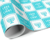 Liebe und Licht | Modern Hanukkah Menorah Geschenkpapier (Rolleneckpunkt)