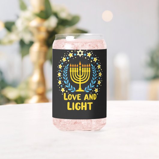 Liebe und Light Menorah Jüdisch Hanukkah Holiday Dosenglas (Insitu (Hochzeit))