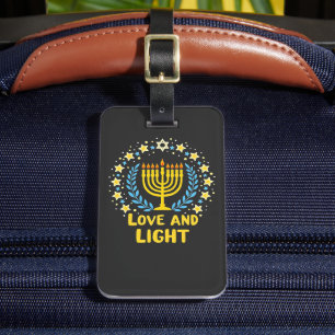 Liebe und Light Menorah Jüdisch Hanukkah Holiday Gepäckanhänger