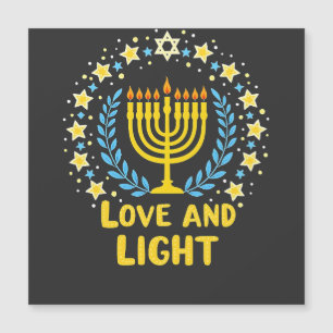 Liebe und Light Menorah Jüdisch Hanukkah Holiday Magnetkarte