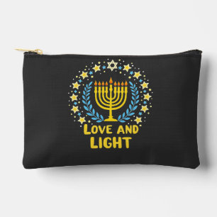 Liebe und Light Menorah Jüdisch Hanukkah Holiday Zubehörtasche