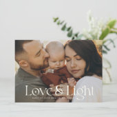 Liebe und Light Modern Family Foto Ferienkarte (Stehend Vorderseite)