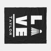 Liebe und Live Badminton Sports Fan Individuelle N Fleecedecke (Vorderseite (Horizontal))