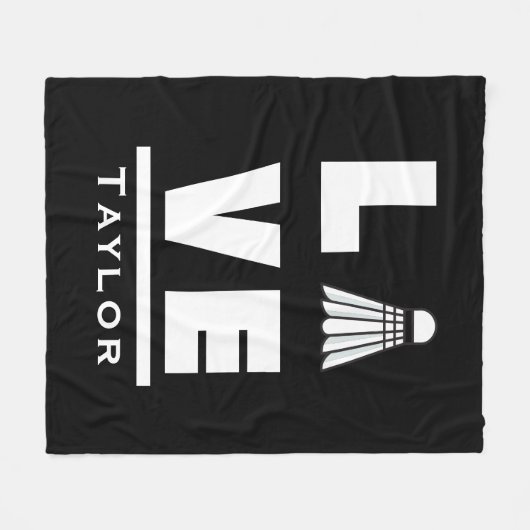 Liebe und Live Badminton Sports Fan Individuelle N Fleecedecke (Vorderseite (Horizontal))