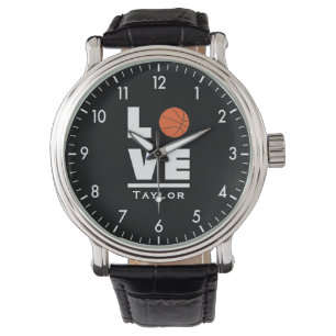 Liebe und Live Basketball Sportfächer Individuelle Armbanduhr