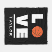 Liebe und Live Basketball Sportfächer Individuelle Fleecedecke (Vorderseite (Horizontal))