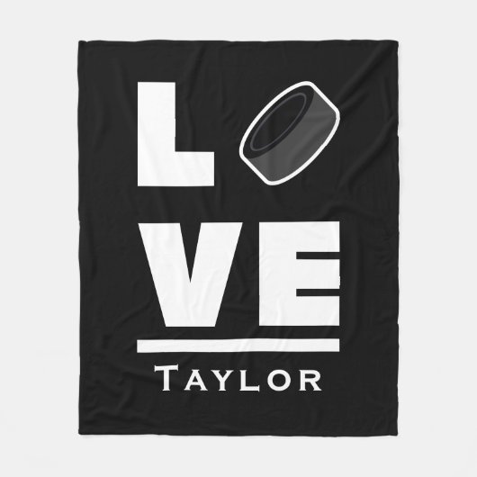 Liebe und Live-Eishockey-Sportfächer Individuelle Fleecedecke (Vorderseite)