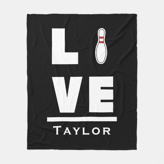 Liebe und Live Tenpin Bowling Bowler Sports Fan Fleecedecke (Vorderseite)