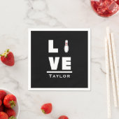 Liebe und Live Tenpin Bowling Bowler Sports Fan Serviette (Beispiel)