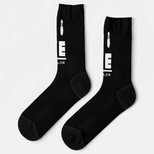 Liebe und Live Tenpin Bowling Bowler Sports Fan Socken (Linkes Detail)