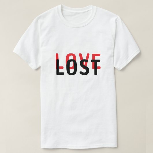 LIEBE- und LOST-Überlappung von Typografie T-Shirt (Design vorne)