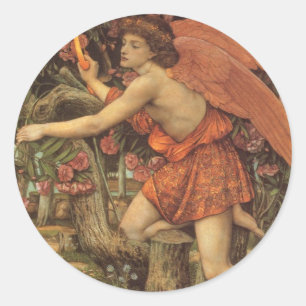 Liebe und Maiden von John Stanhope Runder Aufkleber