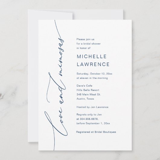 Liebe und Mimosas, Brautparty Party Feier Einladung (Vorderseite)