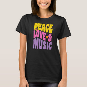 Liebe und Musik Vintag Groovy Retro Music T-Shirt