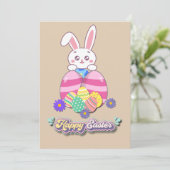 Liebe und Osterhase Einladung (Stehend Vorderseite)