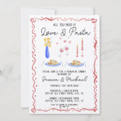 Liebe und Pasta Italienische Probe Abendessen Einladung (Vorderseite)