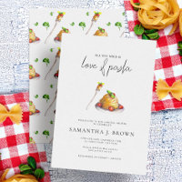 Liebe und Pasta Watercolor Italienisches Brautpart