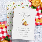 Liebe und Pasta Watercolor Italienisches Brautpart Einladung