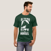 Liebe und Pferde Mädchen Geschenke T-Shirt (Vorne ganz)