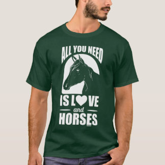 Liebe und Pferde Mädchen Geschenke T-Shirt