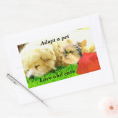 Liebe und Pflege, Hunde_ Rechteckiger Aufkleber (Umschlag)