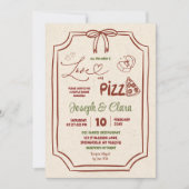 Liebe und Pizza Coquette Italienische Dusche Einladung (Vorderseite)