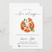 Liebe und Pizza-Engagement Einladung (Vorne/Hinten)