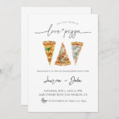 Liebe und Pizza-Engagement Einladung (Vorne/Hinten)