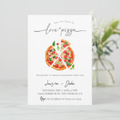 Liebe und Pizza-Engagement Einladung (Stehend Vorderseite)