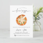 Liebe und Pizza-Engagement Einladung (Stehend Vorderseite)