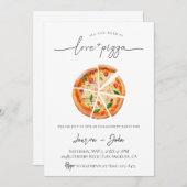 Liebe und Pizza-Engagement Einladung (Vorne/Hinten)