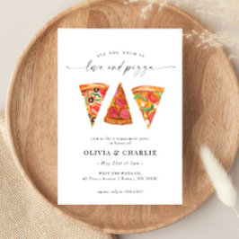 Liebe und Pizza-Engagement Einladung