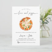 Liebe und Pizza-Engagement Einladung (Stehend Vorderseite)