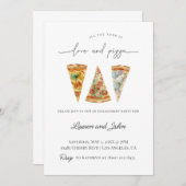 Liebe und Pizza-Engagement Einladung (Vorne/Hinten)